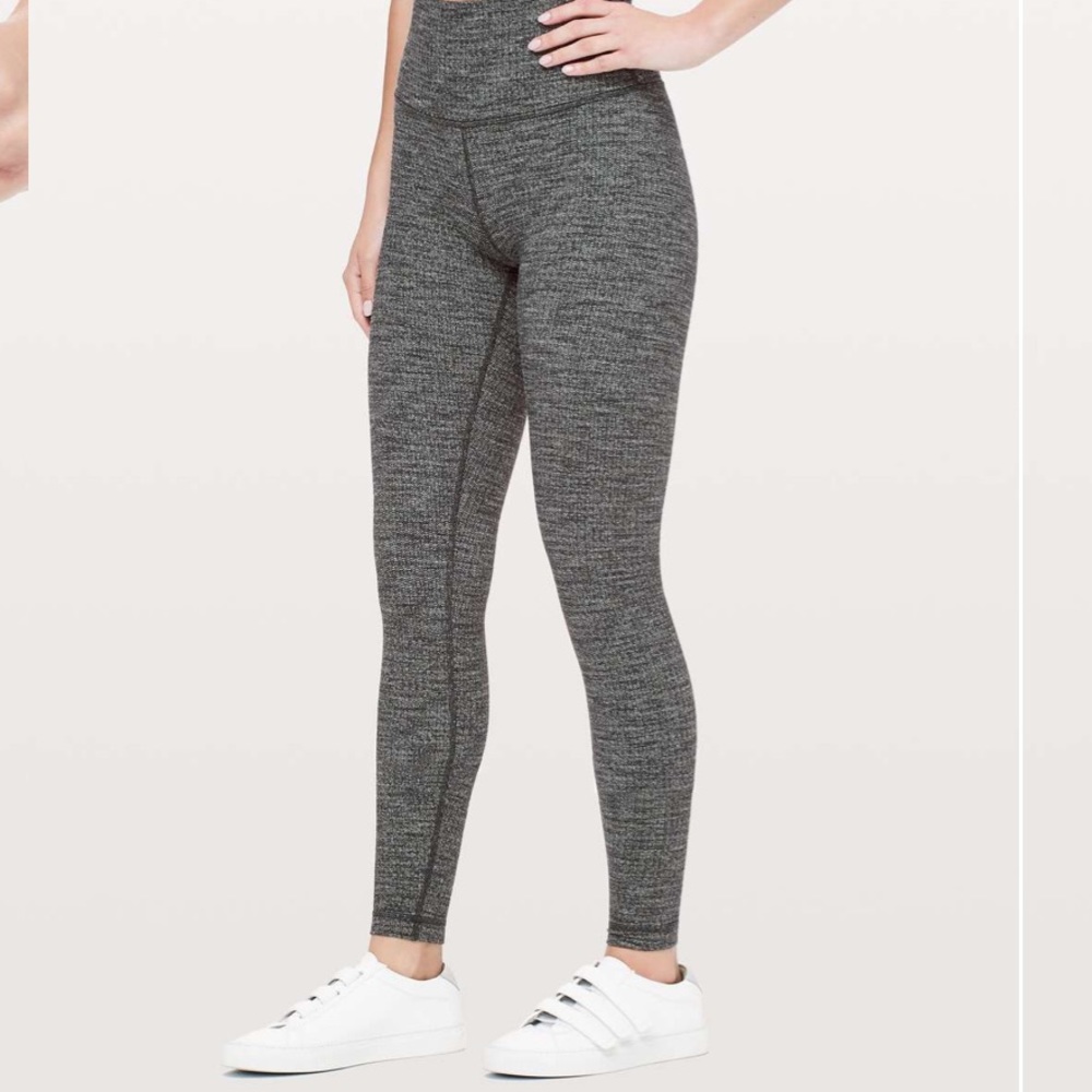 Lululemon Wunder Under High Rise Tight Heathered Black 28”